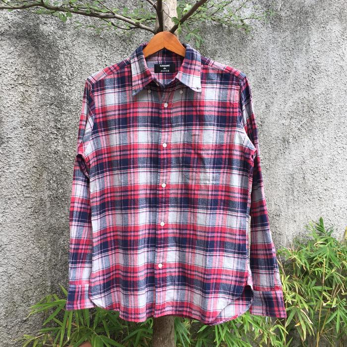 Cabane De Zucca Issey Miyake Plaid Flanel Shirt