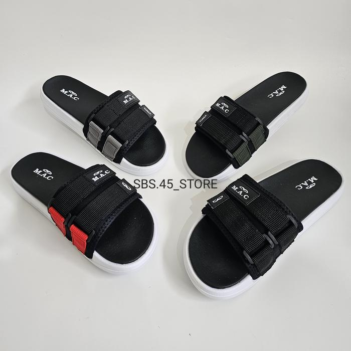 M.A.C (Max 02) Sandal Slide Pria Dewasa/Remaja motif Ban 2 Perekat.