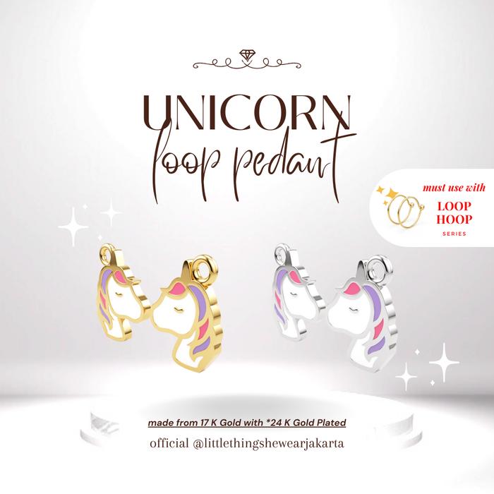 Littlethingshewear Liontin Loop Hoop Unicorn – 17k Anti Karat Anti Ale