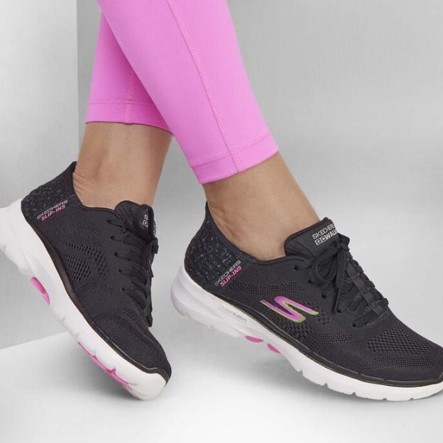 Sale!! Sneakers Wanita Original BNIB Skechers Gowalk 6 - Vivid Idea BK