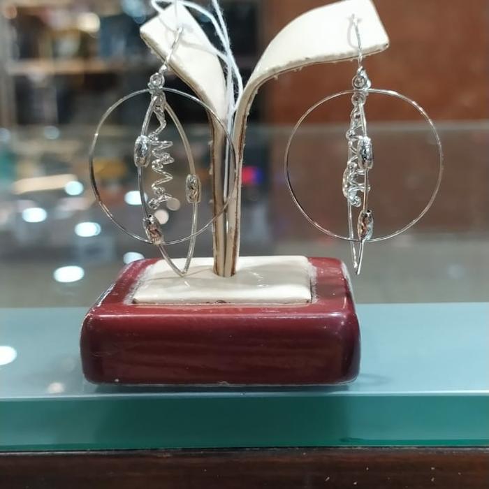 Anting Panjang Fashion Korea Emas Putih 750