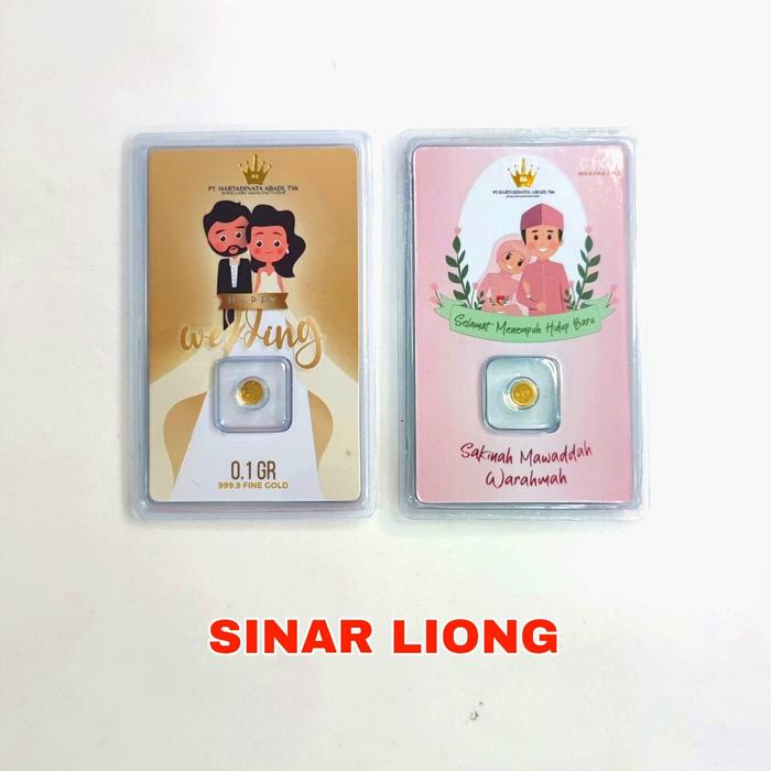 Emas logam mulia lm hartadinata selamat happy wedding 0,1 0.1 gr gram
