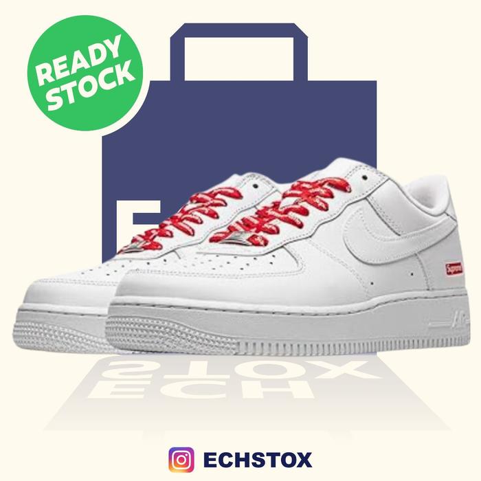 Nike Air Force 1 Low Supreme White CU9225-100 Sepatu Pria