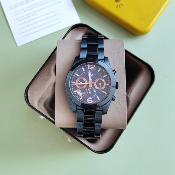 Jam Tangan Wanita Ori Fossil ES4093 Boyfriend Blue Stainless Watch