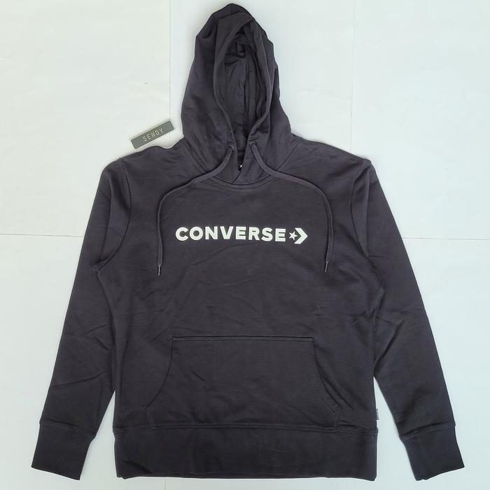 Converse Icon Play Hoodie Womens Original Jaket Wanita Cewek Black