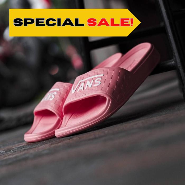 Sandal Vans Japan Market Slipper Checkerboard Embosh Pink White