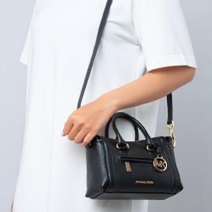 Carine XS Satchel Black Leather