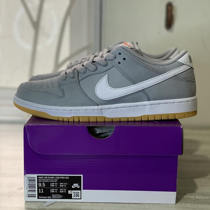 Nike SB Dunk Low Pro ISO Orange Label Grey Gum