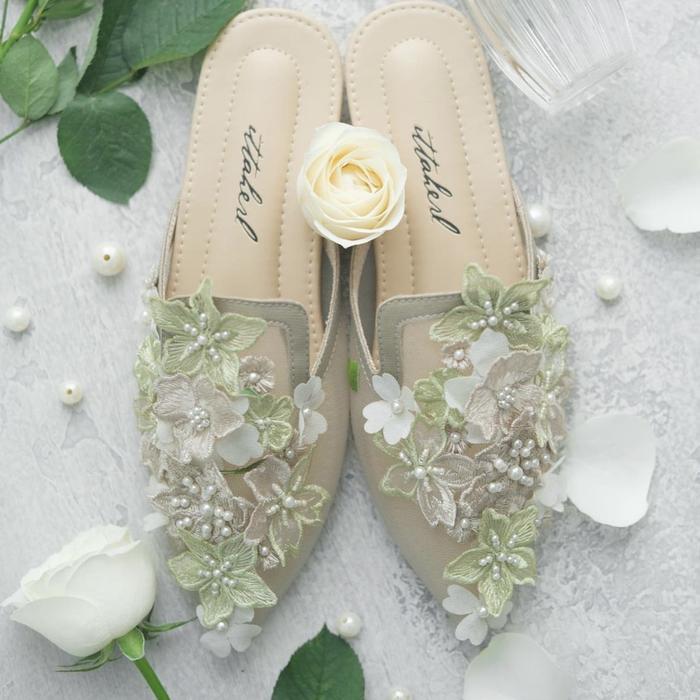 Ittaherl Kanika Mules Sage Size 40