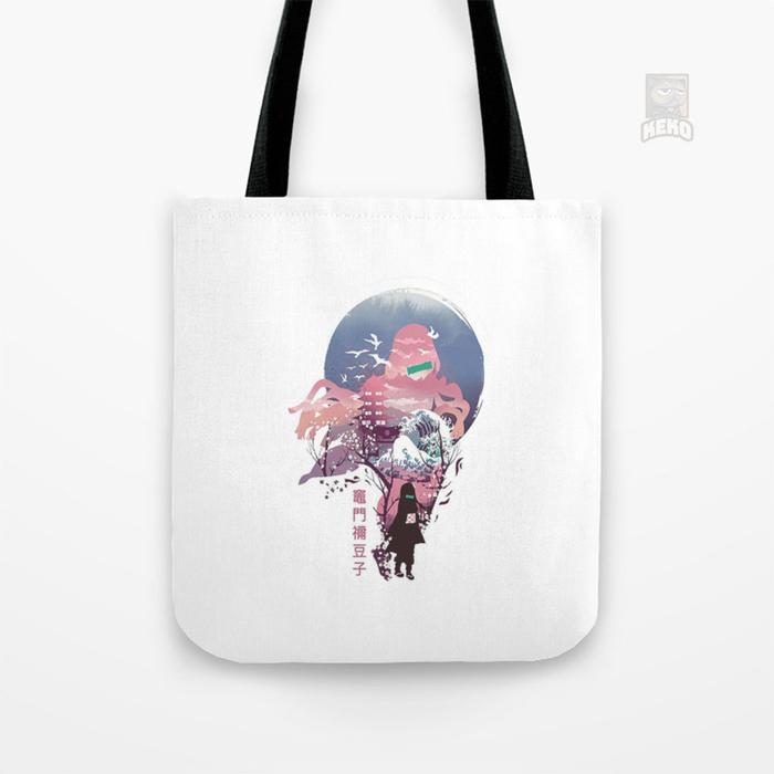 Nezuko Fantasy Anime Awesome Arts Tote Bag Kanvas