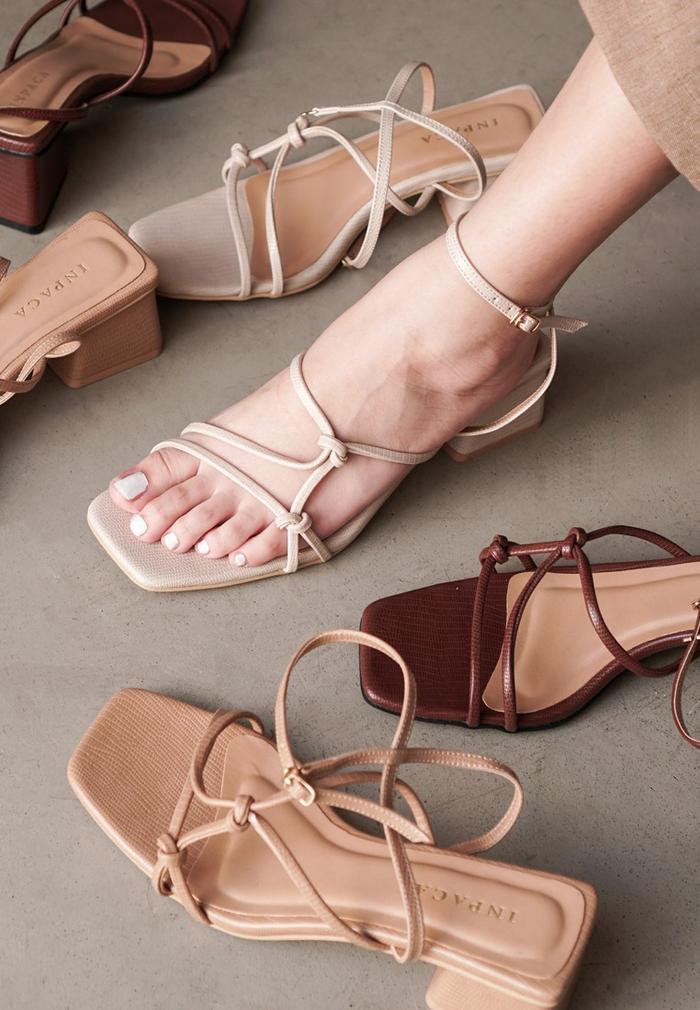 INPACA Bastille Croco Block Heeled Sandals