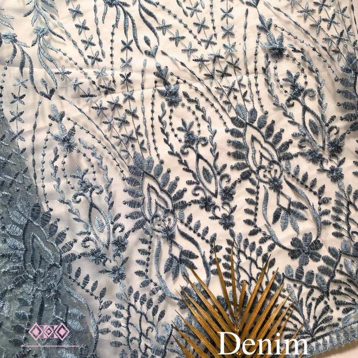 Kain Kebaya Tille Brokat Ethnic SUMBA 2023 Bordir TEBAL Super Premium