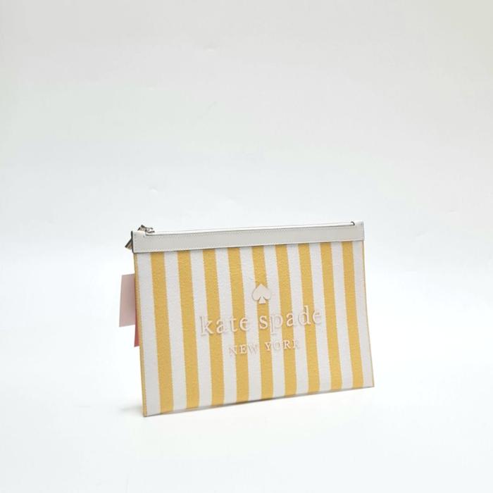 Kate Spade Large Zip Pouch Yellow Sesame