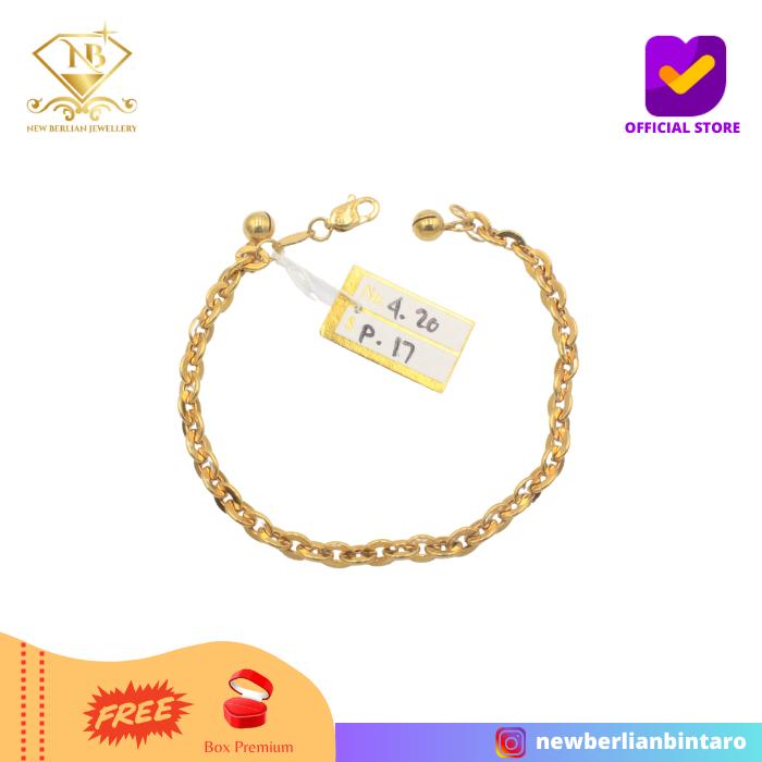 GMK420 - gelang emas kuning perhiasan emas asli wanita 16K 700 70%