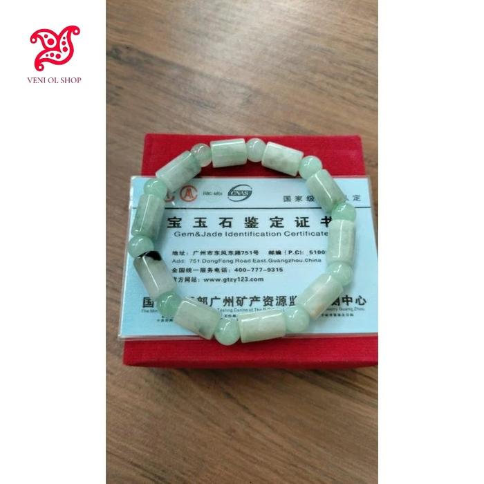 Gelang Giok Natural Burma Asli tipe A
