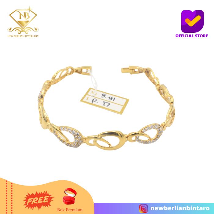 GMK991 - gelang emas kuning perhiasan emas asli wanita 16K 700 70%