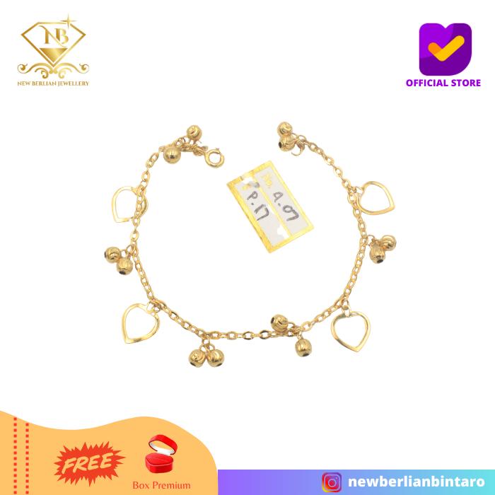 GMK407- gelang emas kuning perhiasan emas asli wanita 16K 700 70%