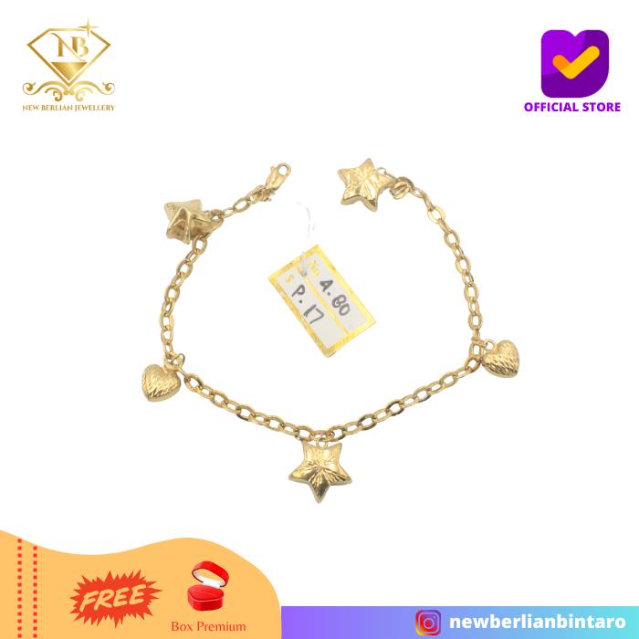 GMK480 - gelang emas kuning perhiasan emas asli wanita 16K 700 70%
