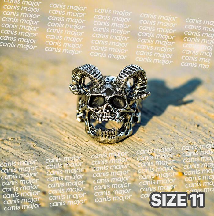 [Pasti Ready] Cincin Pria Illuminati Satanic Freemason Tengkorak