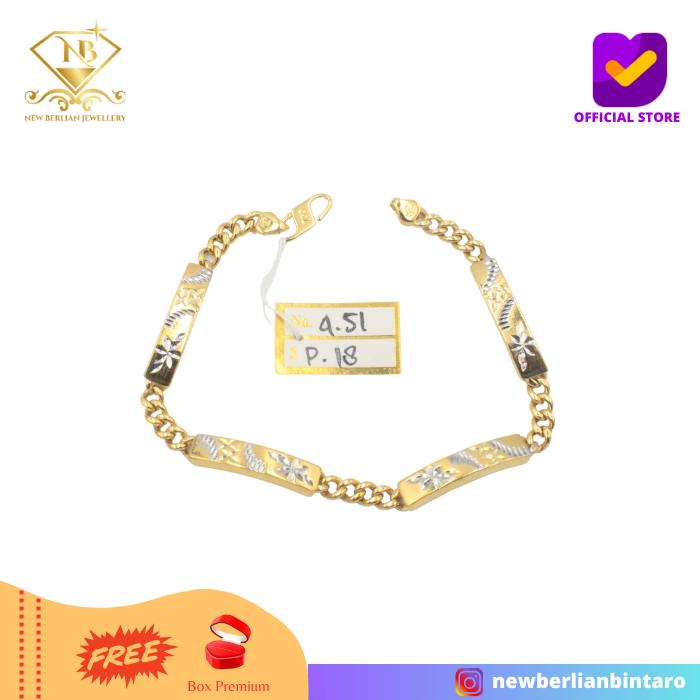GMK451 - gelang emas kuning perhiasan emas asli wanita 16K 700 70%