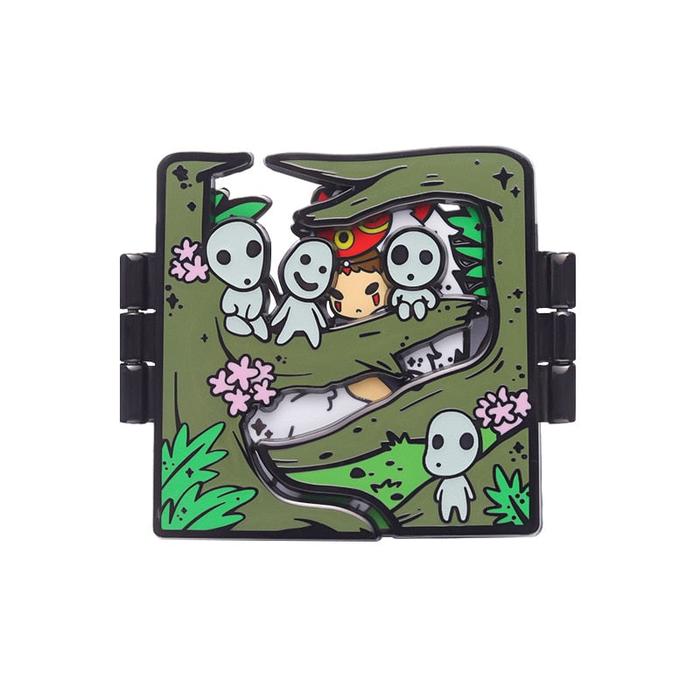 Studio Ghibli Princess Mononoke Kodama Locket Enamel Pin Bros Jepang