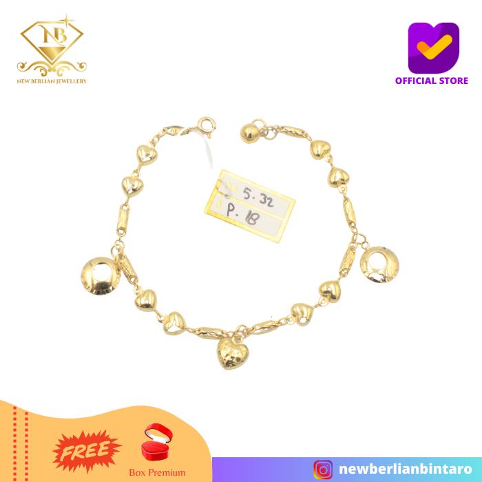 GMK532 - gelang emas kuning perhiasan emas asli wanita 16K 700 70%