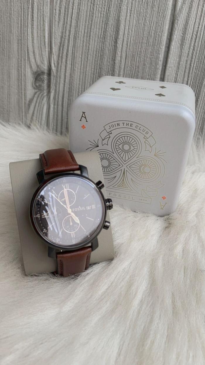 JAM TANGAN BRANDED BQ2459 Rhett Chronograph Brown Leather Watch Jewelr