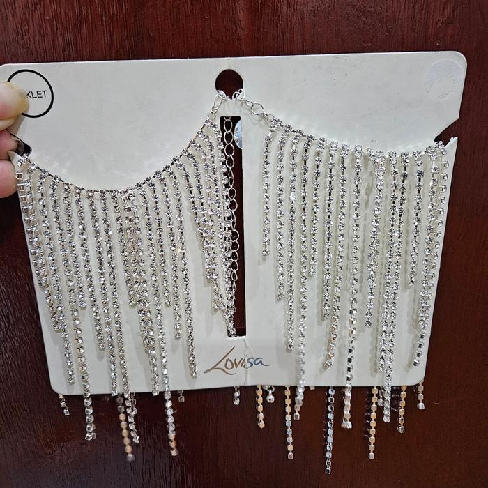 gelang kaki wanita Lovisa Full Permata 1 pasang Import