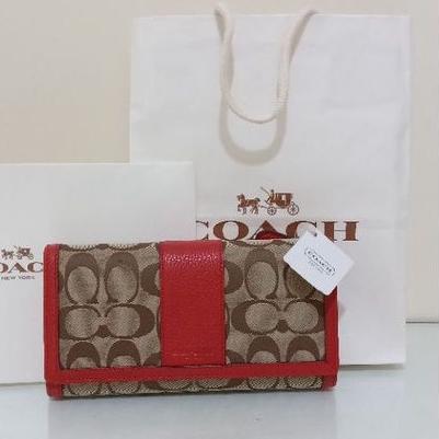 100% Original Coach Long Park Signature Checkbook Wallet Style F51767
