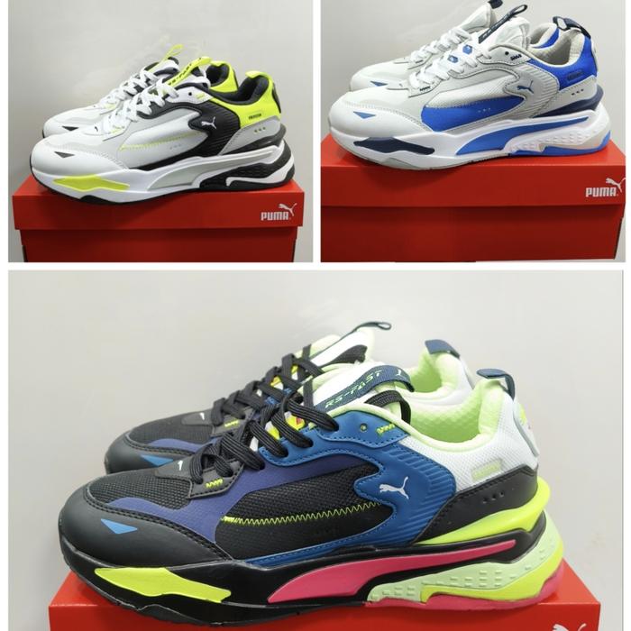 sepatu puma RS-FAST black blue coral/blue white/multishader white