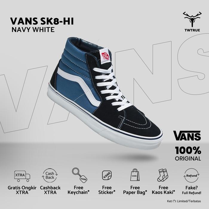 Vans Original | Vans Sk8 Hi Navy White Global Market