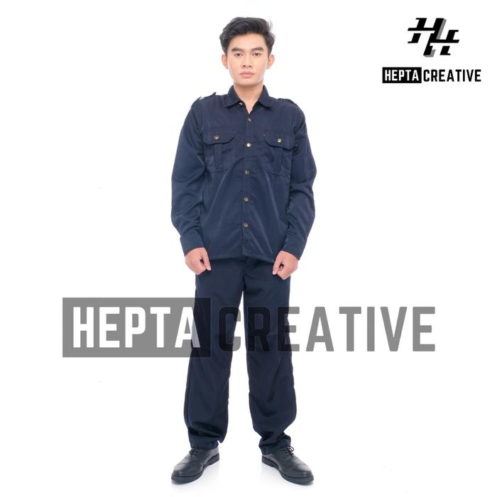[HEPTA CREATIVE] SERAGAM SAFARI NAVY LENGAN PANJANG SERAGAM PASPAMPRES