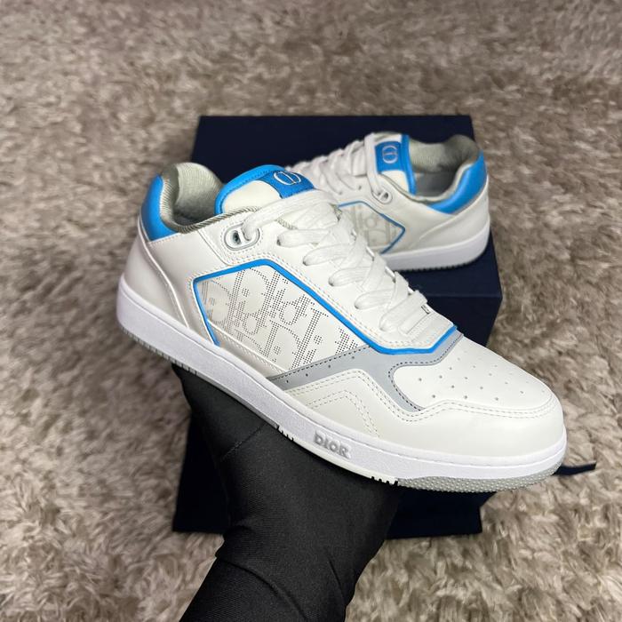 SIZE 41 DIOR B27 OBLQUE BLUE WHITE SNEAKERS 100% AUTHENTIC GUARANTE