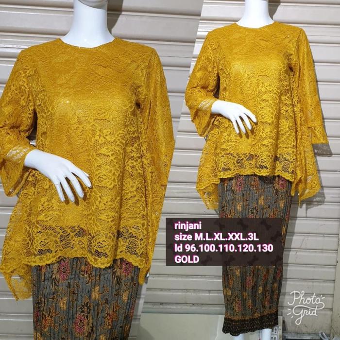Rinjani brokat jumbo big size//kebaya brokat jumbo/kebaya GOLD