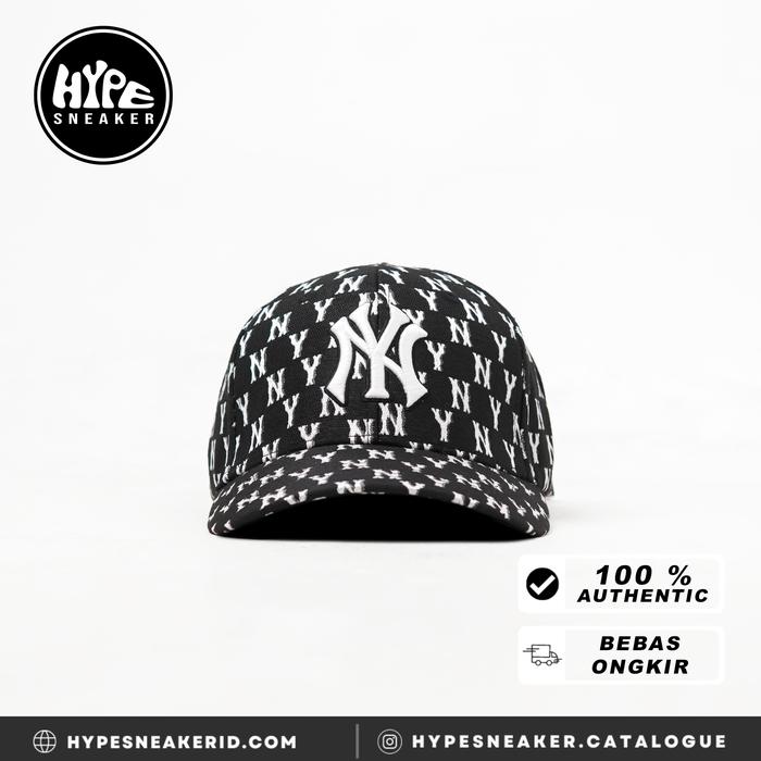 Topi MLB NY MONOGRAM WHITE BLACK 2 CAP 100% ORIGINAL
