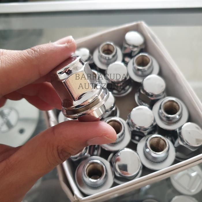 1 pcs Mur topi baut ring roda velg ban mobil lugnut ukuran 1,5 chrome