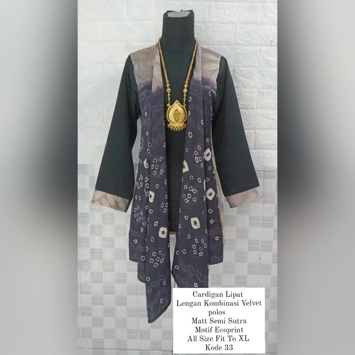 Cardigan Jumputan Palembang Ecoprint