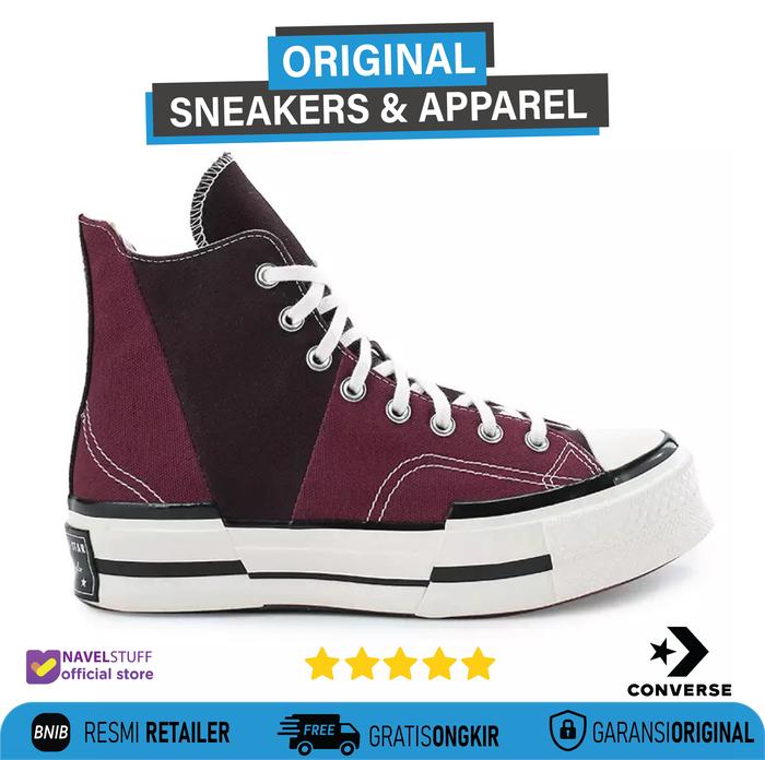 CONVERSE Chuck 70s Plus Dark Beetroot/Egret/Black Original Resmi BNIB
