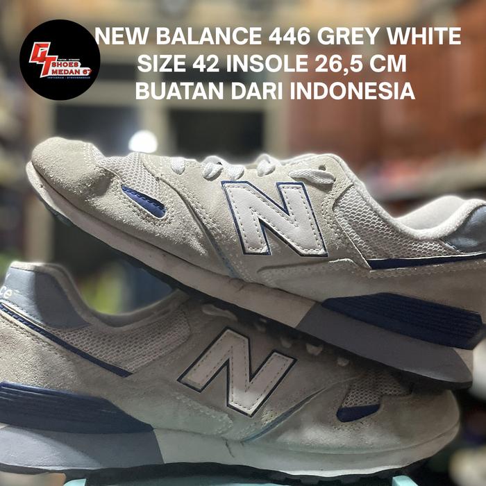 NEW BALANCE 446 GREY WHITE SIZE 42 INSOLE 26,5 CM BUATAN INDONESIA
