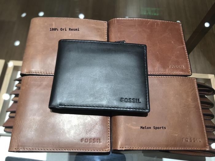 Dompet Pria Fossil Wallet Derrick RFID Flip ID Bifold Black Original