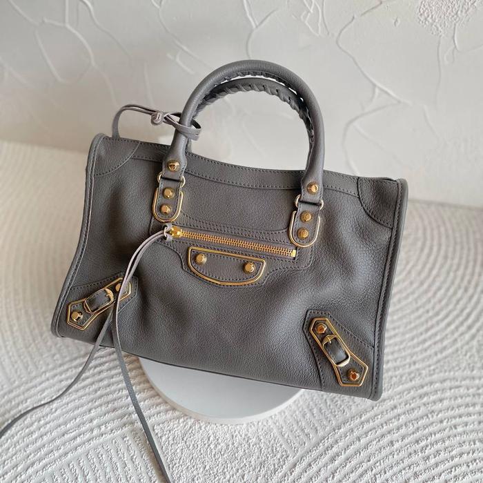Balenciaga Metallic City Edge Grey/Gris GHW
