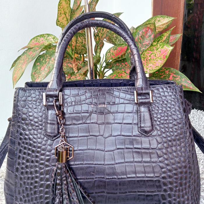 SECOND - TAS BRANDED - ESQUIRE -KULIT - HITAM - MULUS