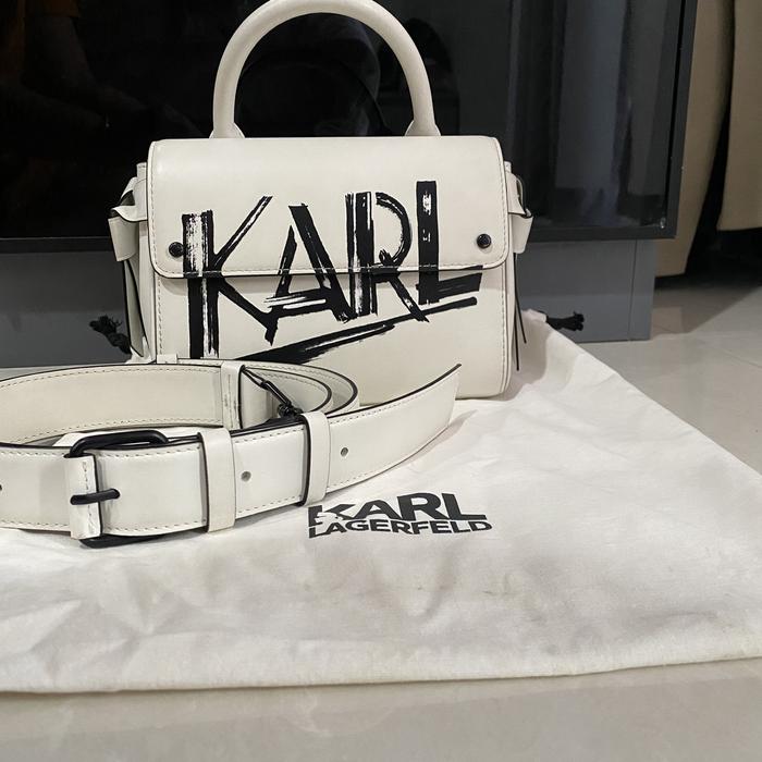 Preloved tas Karl Lagerfeld k/ikon mini print deco top handle