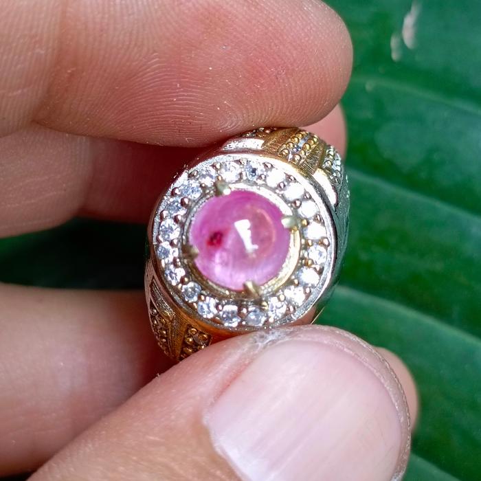 Cincin Batu Permata Natural STAR RUBY Burma NH + Memo (2,38ct)