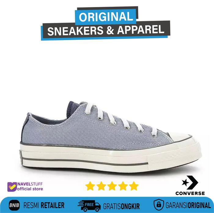 CONVERSE Chuck 70s Ox Low Blue/Heirloom Silver Original Resmi (PT.MAP)