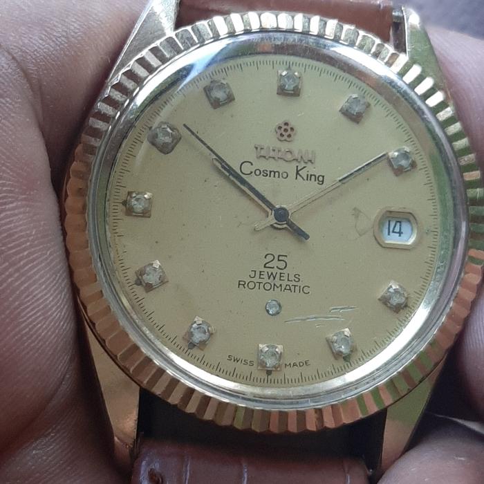 Jam Titoni Cosmo King diamond gold plated automatic original.