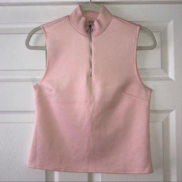 ZARA pink tank top turtle neck sport woman