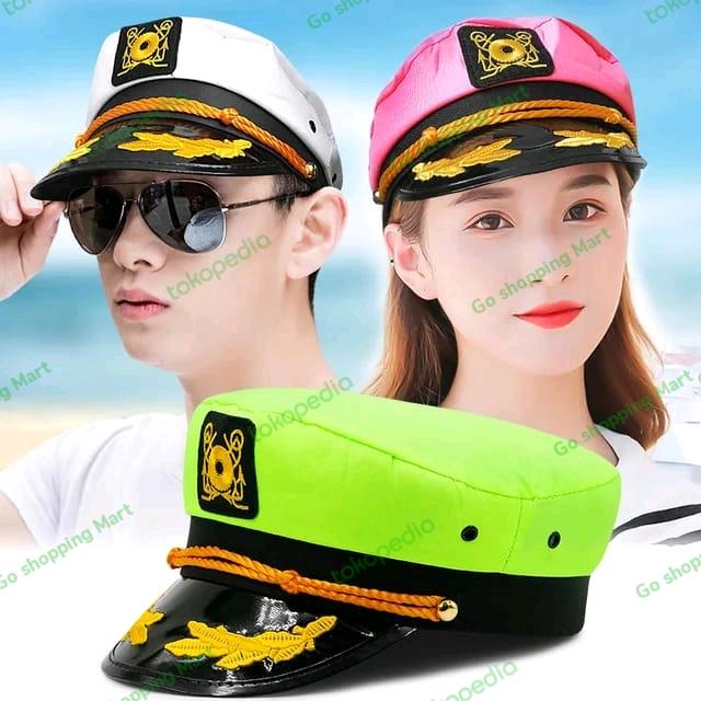Topi Pelaut Bahan Katun  Warna Putih Untuk Pria Dan Wanita