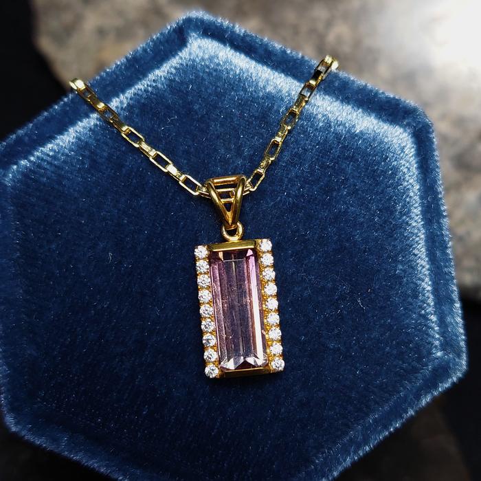bicolor tourmaline necklace - kado ulang tahun