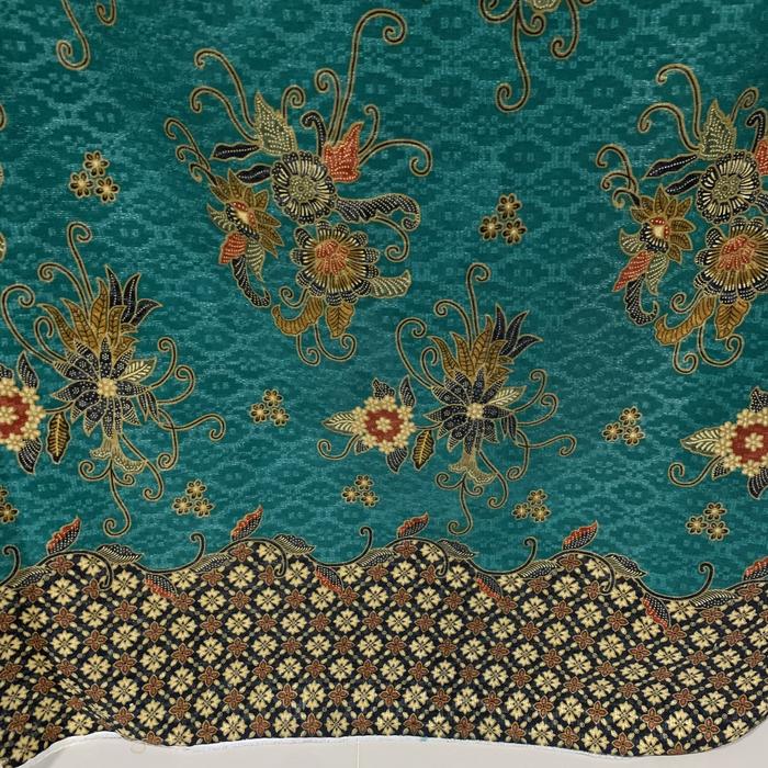 Kain batik dobby doby embos hijau premium (per 0,5m)